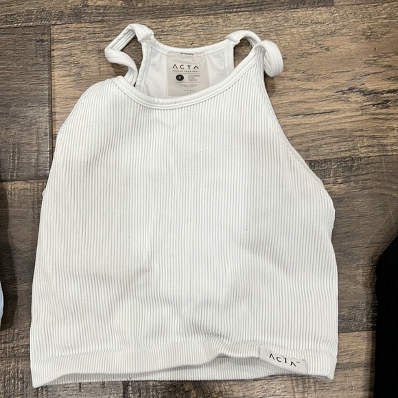 Acta Sports Bra Tank Bundle in White, baby blue, and black Racerback - Picture 5 of 8